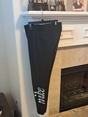 Nike Black Leggings with Reflective Vertical Script